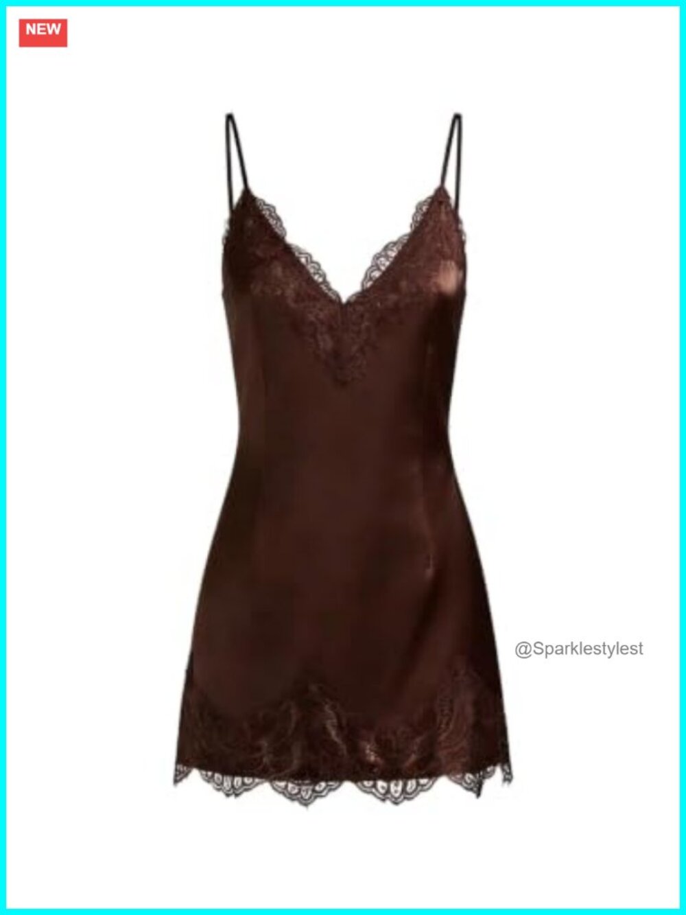 Satin Lace Mini Dress Spaghetti Strap A-Line Lounge Night Out